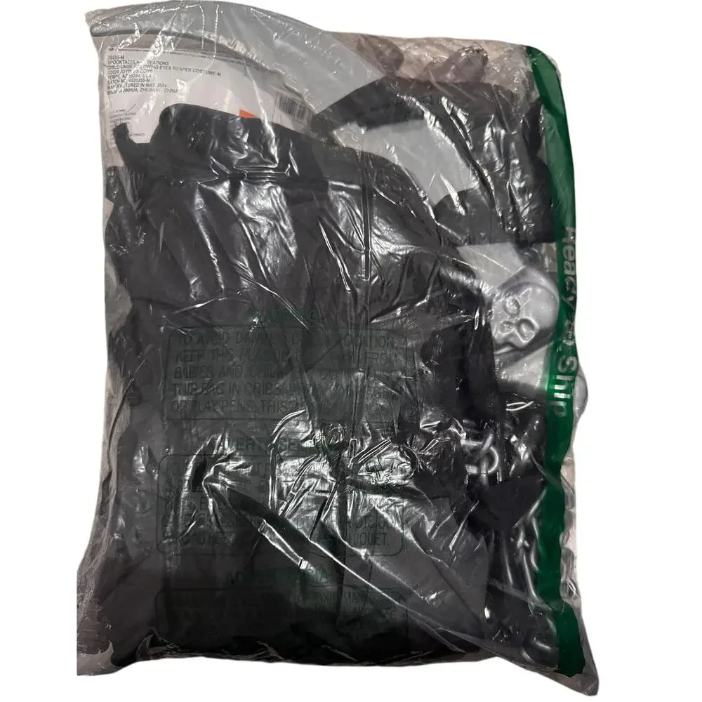 NIP Spooktacular Creations Kids Grim Reaper Costume - Size Medium (8-10 Yrs) New
